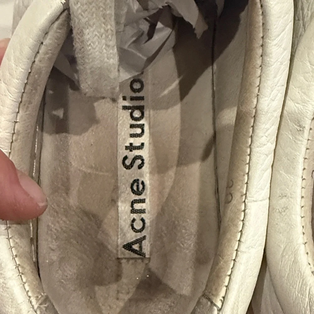 Acne Off-White Leather Sneakers - Picture 5 of 6